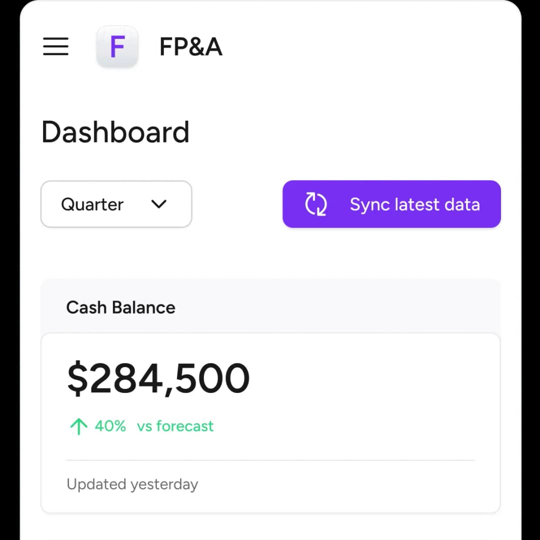 FP&A Dashboard Preview